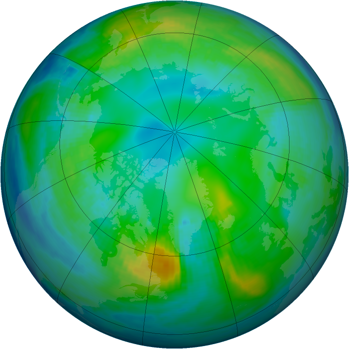 Arctic ozone map for 03 November 1984